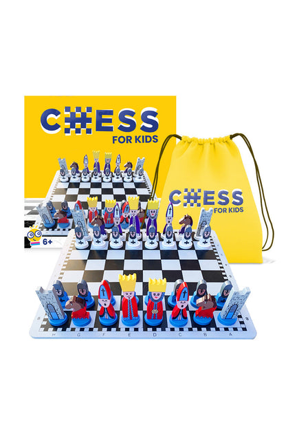 Juego Creativo | Set de Ajedrez Educativo de Madera con Piezas Coloridas | Juego Estimulante para el Desarrollo del Pensamiento Estratégico