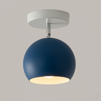 Modern Scandi Semi-Flush Ceiling Light with Wood & Metal Frame – 5 Color Options for Hallway, Bedroom, Living Room