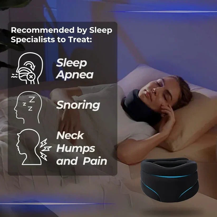 Adjustable Neck Support Brace for Sleep – Snoring Relief & Neck Pain Reduction – Breathable Design for Men & Women – Ergonomic Sleep