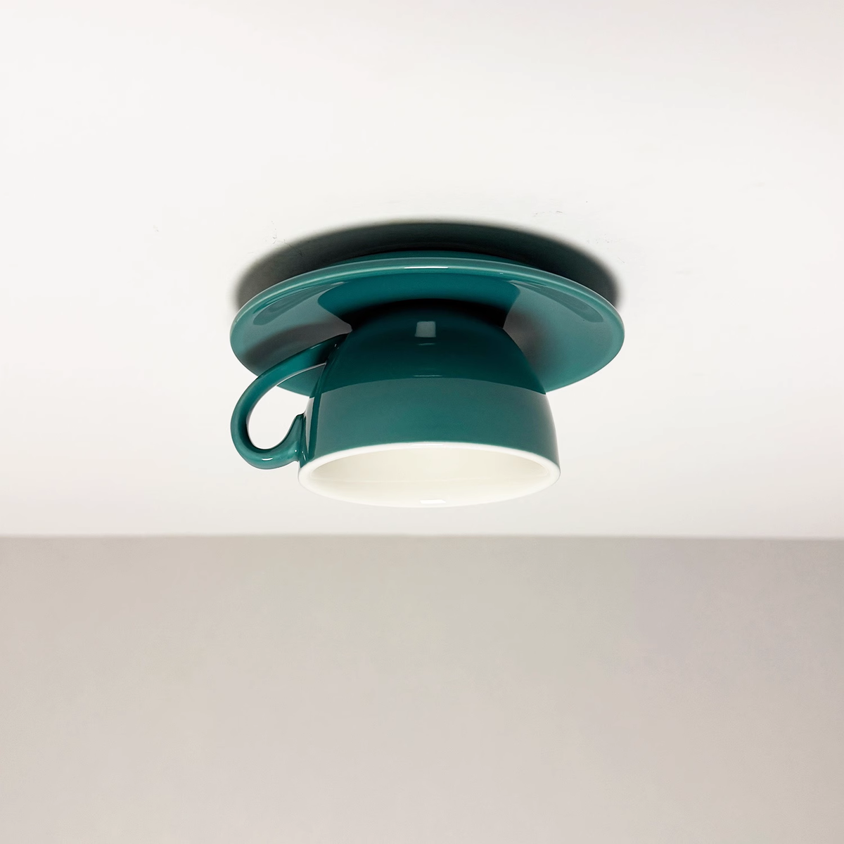 Lámpara de techo empotrada de cerámica para taza de café, ideal para dormitorio, sala de estar y cocina, accesorio LED decorativo moderno, 110V, cableado, diseño compacto y divertido