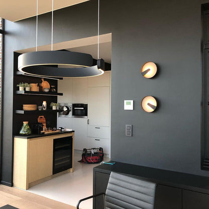 Lámpara de techo LED circular con anillo de aluminio de 20 pulgadas, altura ajustable para isla de cocina, comedor, vestíbulo, luz tipo halo colgante moderna, eficiencia energética