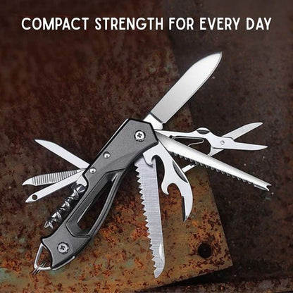 Versatile Swiss Knife | Compact Stainless Steel Tool with Multiple Functions | Essential Outdoor Companion for Adventures