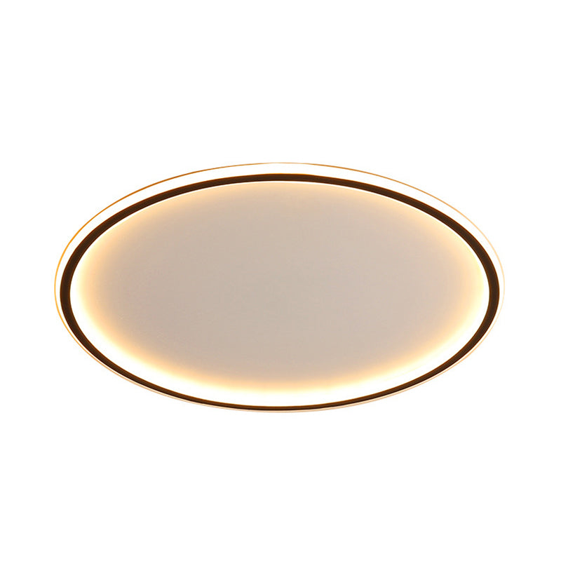 Flush Mount LED Ceiling Light 16"/20"/24" Round Low Profile Fixture Black Aluminum with Dimmable Options for Bedroom Kitchen