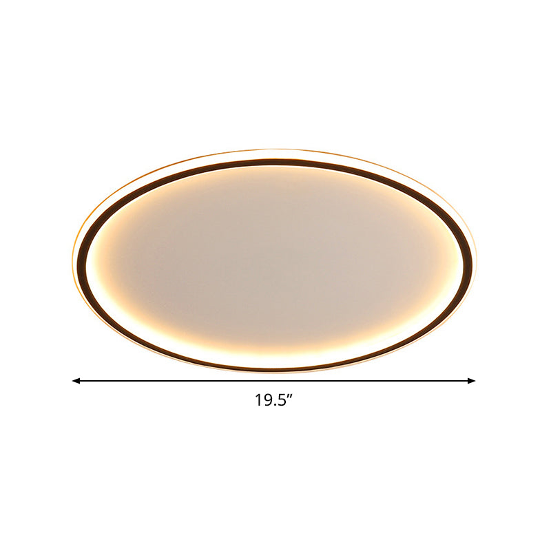 Flush Mount LED Ceiling Light 16"/20"/24" Round Low Profile Fixture Black Aluminum with Dimmable Options for Bedroom Kitchen