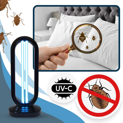 UV-C Sanitizing Light Bulb for Mattresses Carpets Upholstery | Portable Germicidal Lamp 38W | Bacteria Virus Bed Bug Eliminator with