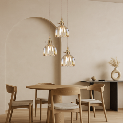 Textured Glass Globe Drop Light for Kitchen Island & Dining Areas – E27 Socket 4.7 in Shade Adjustable Cord Minimalist Home Fixture