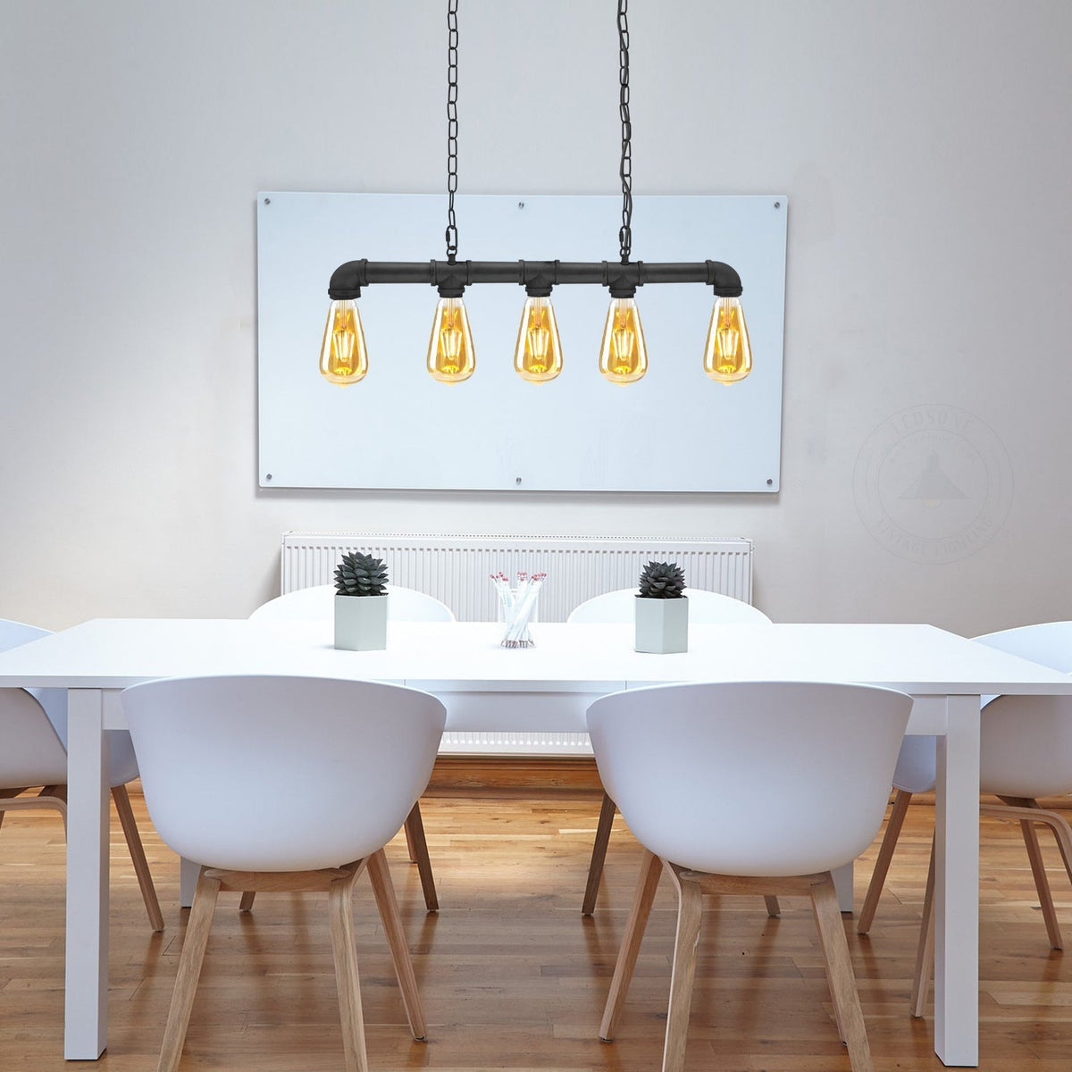 Iron Pipe Ceiling Light 43 in Tall Steampunk Hanging Fixture E27 Socket Retro Industrial Style Dining Room Kitchen Bar Restaurant Cafe Loft