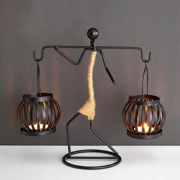 LUMIVIBE – Abstract Metal Candle Holder Sculpture