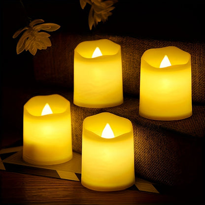 Battery Operated LED Tealights Flameless Candles 24-100 Pack Warm Flickering Glow for Weddings Events Indoor Outdoor Decor Safe Ambient