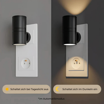 Plug-In Dimmable Night Light with Auto Sensor – Adjustable LED Wall Lamp for Bedroom, Hallway & Bathroom