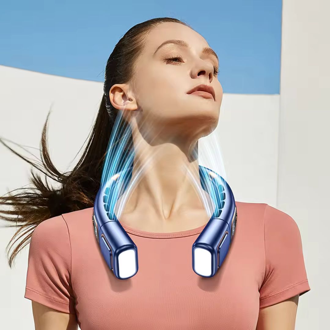 360° Bladeless Neck Fan | Portable Design with Adjustable Speeds for Instant Cooling Relief