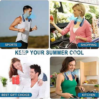 360° Bladeless Neck Fan | Portable Design with Adjustable Speeds for Instant Cooling Relief