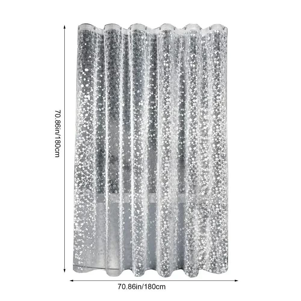 CLEARFLOW – Cortina de ducha impermeable y transparente con diseño de piedras