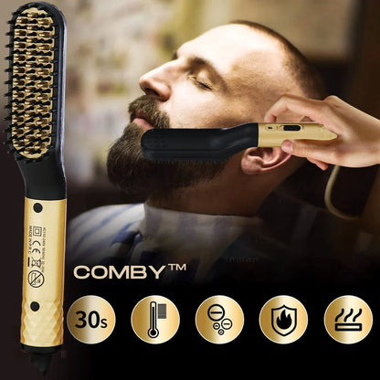 Beard & Hair Straightening Comb Ceramic Ionic Fast-Heating