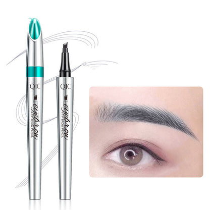 Four-Prong Microblading Brow Pen with Long-Lasting Formula for Natural Hair-Like Strokes