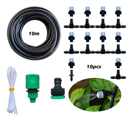 Adjustable Drip Irrigation System – 33 ft Hose with 10 Nozzles – Automatic Plant Watering for Garden Greenhouse & Patio