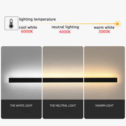 Vertical LED Exterior Light Fixture 12-59 in Aluminum Waterproof IP65 Black for Porch Entryway Pathway Garden Wall Driveway Modern Home