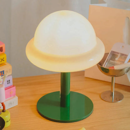 Rounded Glass Desk Light 11 in Mint & Citrus Nightstand Illumination Contemporary Bedside Glow for Bedroom Living Room Office