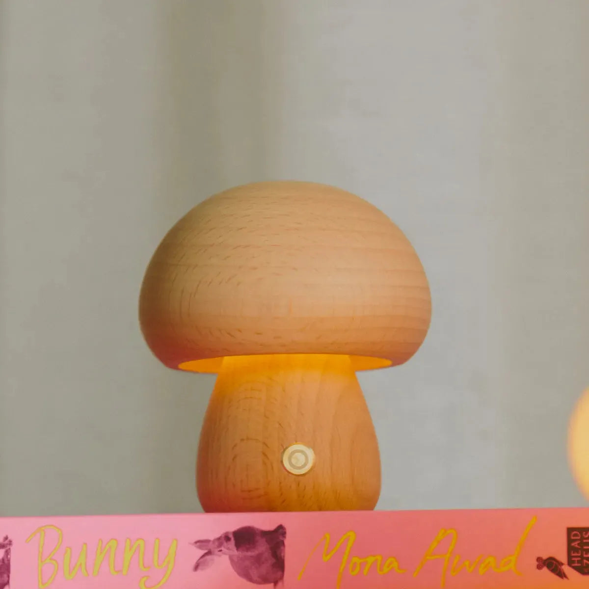 Wireless Rechargeable Wood Accent Lamp with Touch Dimming 4 in × 6.5 in Cordless LED Nightstand Light Bedroom Patio Restaurant