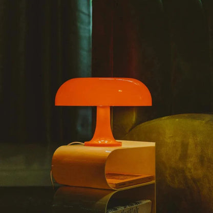 Sculptural Acrylic Nightstand Lamp Blood Orange 13 in Wide Ambient Bedside Light with Warm LED for Bedroom Office Living Room Decorative Acc