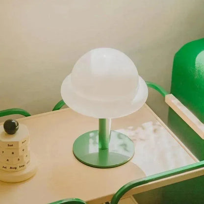 Rounded Glass Desk Light 11 in Mint & Citrus Nightstand Illumination Contemporary Bedside Glow for Bedroom Living Room Office