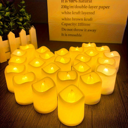Battery Operated LED Tealights Flameless Candles 24-100 Pack Warm Flickering Glow for Weddings Events Indoor Outdoor Decor Safe Ambient