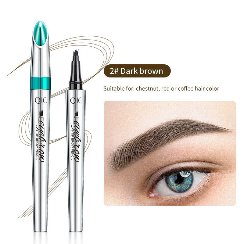 Four-Tip Brow Pen with Hair-Stroke Applicator for Natural Eyebrow Filling | Waterproof Long-Wear Makeup Tool