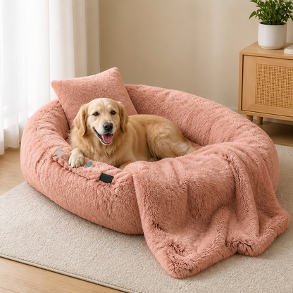 Cama ortopédica y lavable de piel sintética para humanos tipo perro Ortekor (funda desmontable)