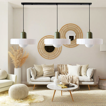 Glass Pendant Lamp 12 Inch Adjustable Height Ceiling Fixture for Bedrooms Nightstands Modern Minimalist Nordic Hanging Light E27 Socket for