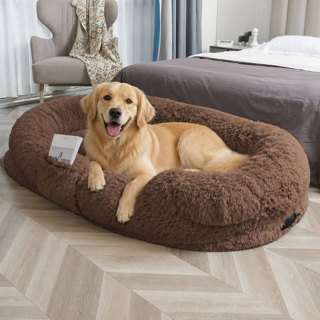 Cama ortopédica y lavable de piel sintética para humanos tipo perro Ortekor (funda desmontable)