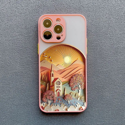Protective Silicone iPhone Case with Scenic 3D Graphics & Camera Protection for iPhone 14-17 Series
