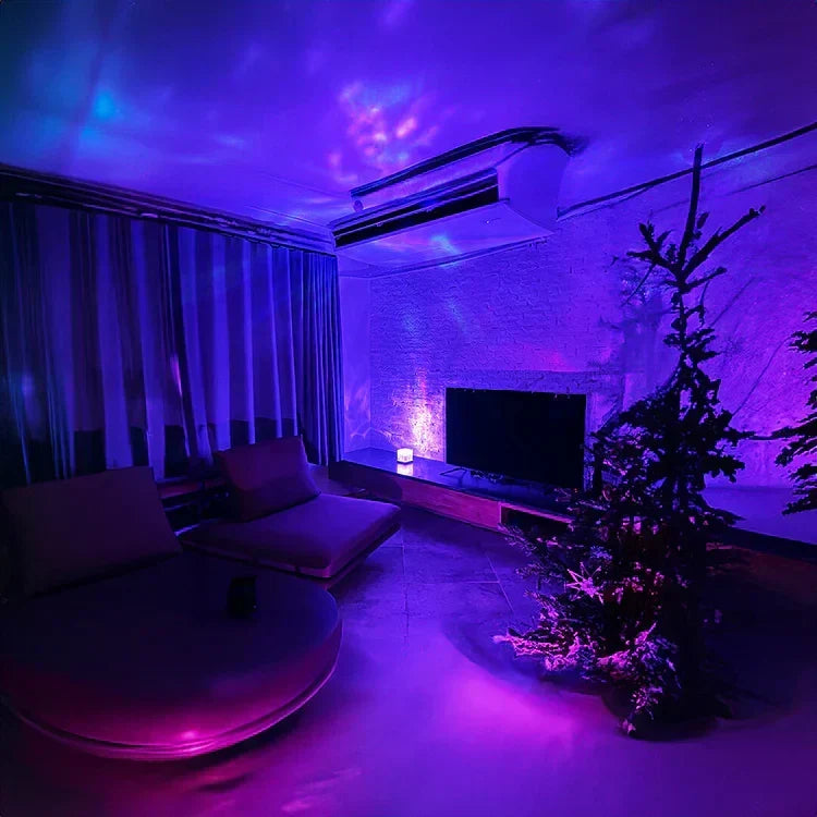 Aurora Projection Night Light - 16-Color LED Mood Lamp with Remote Control and Timer