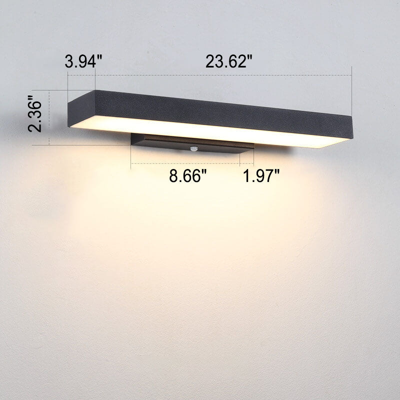 Exterior Sconce Light 19W LED Black Stainless Steel Weather-Resistant 15.8 Inch for Patio Garden Pathway Entry Security Hardwired 3000K Glow