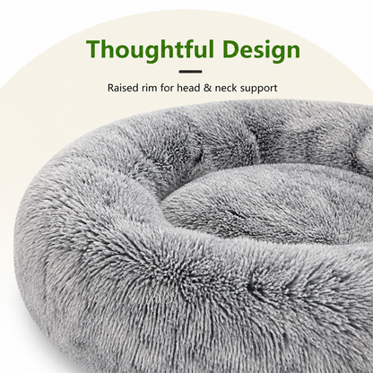 Ortekor Plush Long-Pile Tie-Dye Round Dog Bed