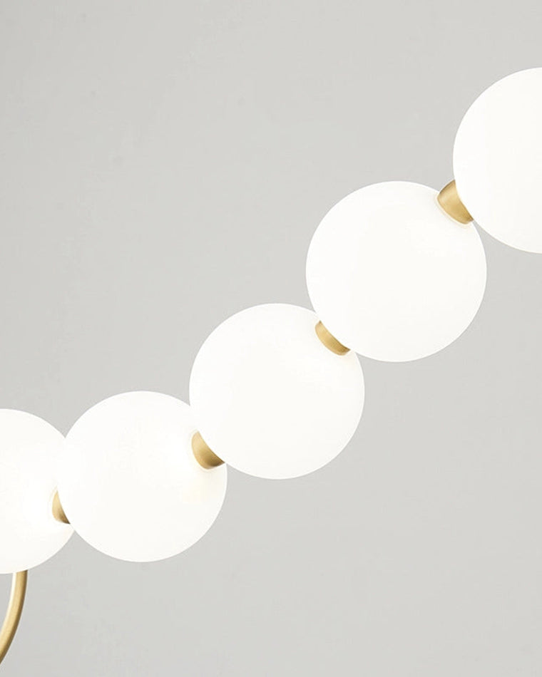 Cascading Glass Globe Pendant Light Fixture Gold White Contemporary Overhead Illumination for Breakfast Bar Eating Area Lounge 39 inch