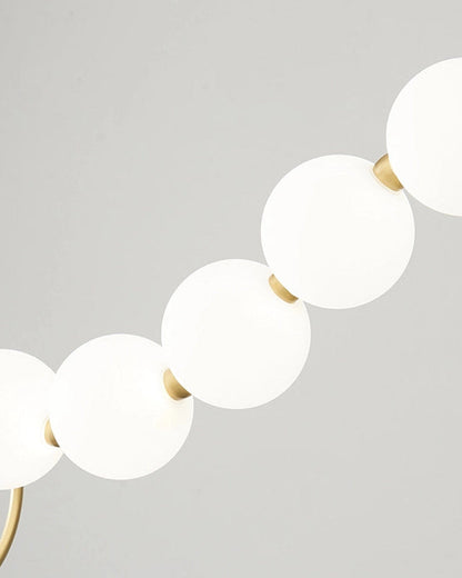 Cascading Glass Globe Pendant Light Fixture Gold White Contemporary Overhead Illumination for Breakfast Bar Eating Area Lounge 39 inch