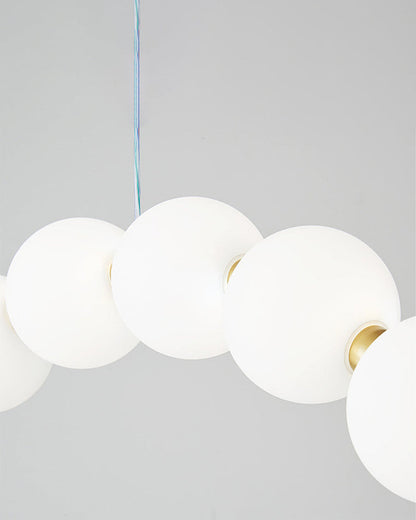 Cascading Glass Globe Pendant Light Fixture Gold White Contemporary Overhead Illumination for Breakfast Bar Eating Area Lounge 39 inch