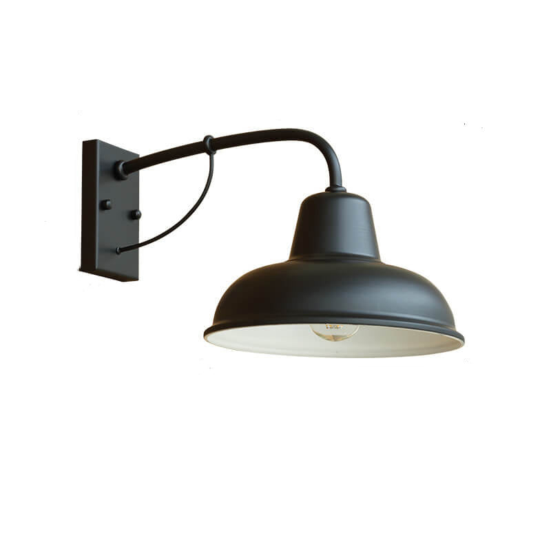 Iron Exterior Sconce 10×9×16 in Black Industrial Hardwired E26 Socket for Garden Fence Entryway Pathway Home Porch Deck Ambient Outdoor Ligh