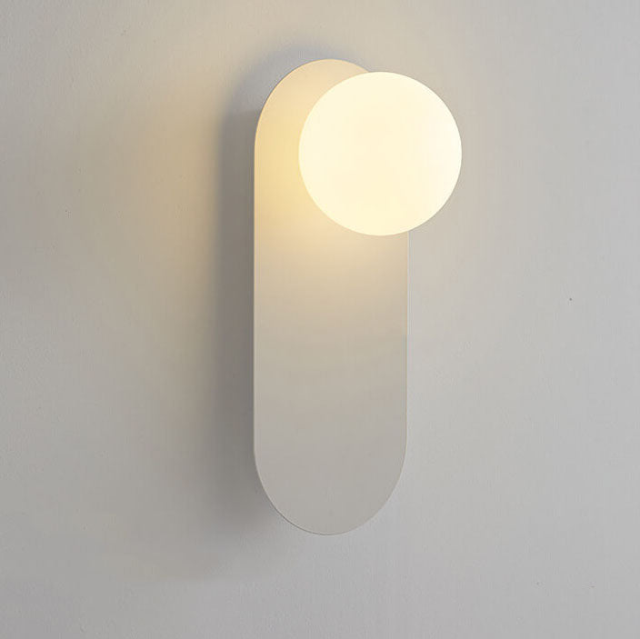 Glass Orb Wall Sconce with Metal Ring Bracket — Modern Single-Light Fixture for Bedroom, Hallway & Living Room — Hardwired G9 Base (Bulb