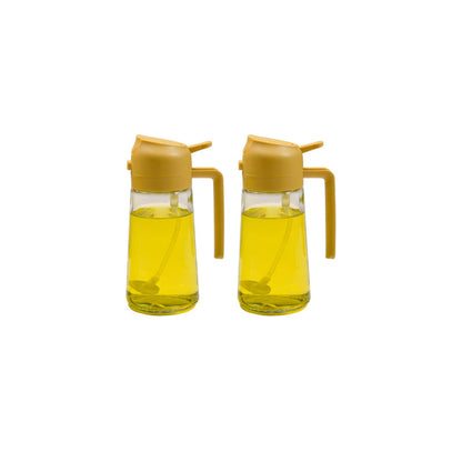 Glass Oil Mister and Pouring Bottle for Cooking – Dual-Function Sprayer with Wide Mouth, 16 oz Capacity – Leak-Proof Kitchen Dispenser for