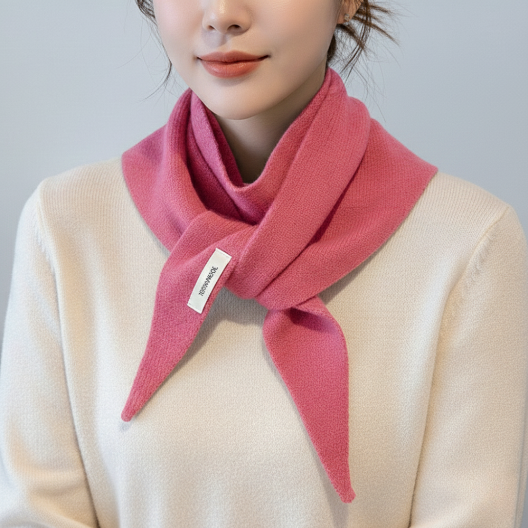 Cozy Triangular Knit Neck Wrap – Lightweight Wool Head Covering for Everyday Layering & Wind Protection – Compact Slip-On Accessory for