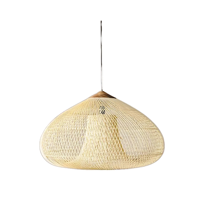 Woven Rattan Ceiling Light Fixture E26 Natural Boho Hanging Lamp for Dining Kitchen Island Bedroom Ambient Lighting Handcrafted Organic Text