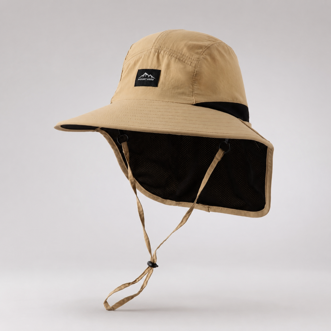 Wide Brim Hiking Hat with Neck Flap & UPF 50+ Sun Protection for Trail Running, Backpacking & Summer Outdoor Adventures