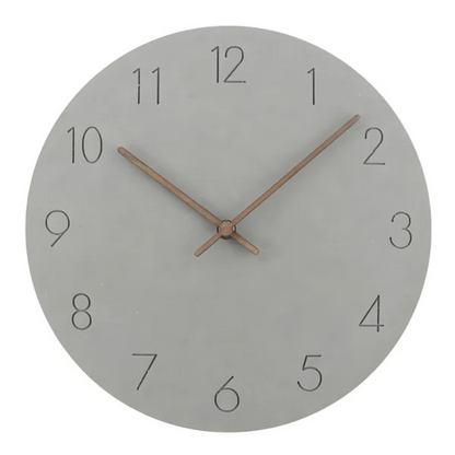 Wooden Wall Clock Silent Quartz Movement No Ticking 11.5 Inch Round Modern Home Office Bedroom Living Room Kitchen Décor Minimalist