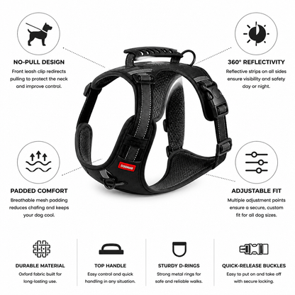 360° Reflective No-Pull Padded Dog Vest
