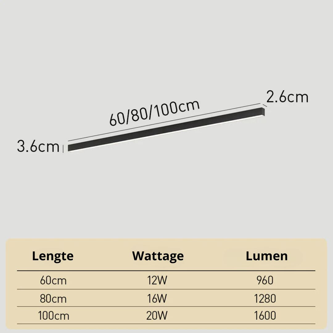 Linear LED Flush Mount Light 47-Inch Contemporary Aluminum Fixture Bedroom Hallway Kitchen Bar Overhead Lighting Slim Profile Low Profile Bl