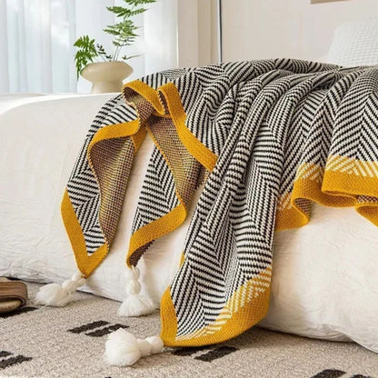 Glenwood Chevron Blanket - Ultra-Soft Acrylic, Lightweight Design