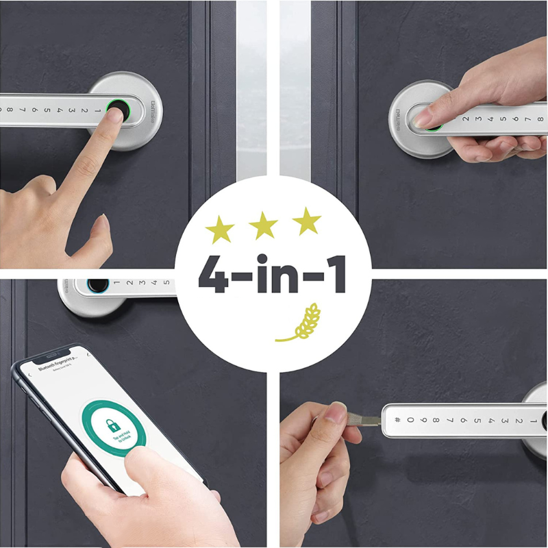 Biometric Door Lock with Fingerprint Scanner and Keypad Access for Keyless Entry