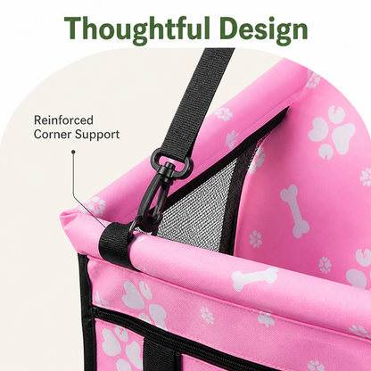 Ortekor Elevated Washable Car Booster Seat (Safety Leash & Adjustable Straps)