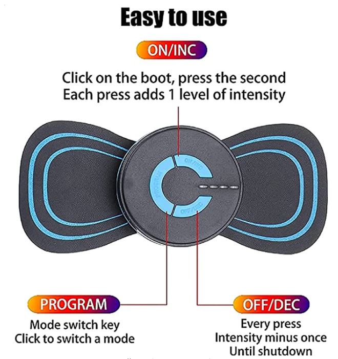 EMS Pulse Massager for Neck Shoulders Legs Arms Back Pain Relief Adjustable Intensity Portable Muscle Stimulator